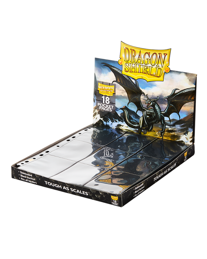 Dragon Shield - 18-pocket Side Loading Pages - Black (50 pages)